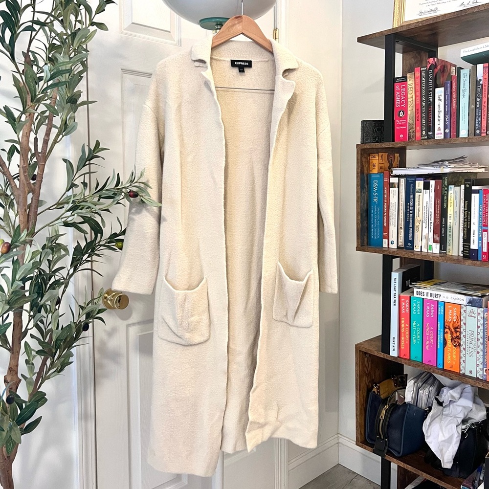 Express Long Trench Coat in Beige